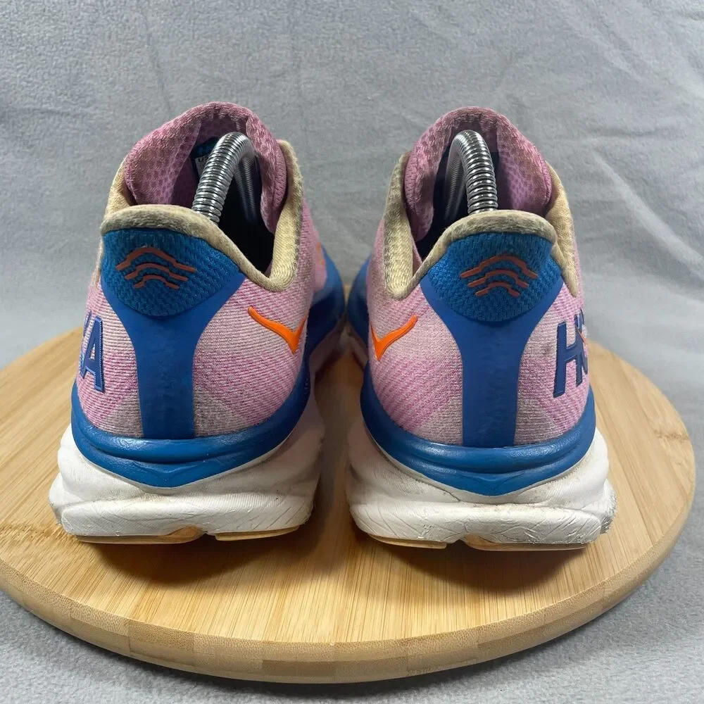 Hoka Clifton 9 Womens Size 10 B Pink Blue Athletic Sneakers Running Shoes